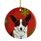 Caroline&#x27;s Treasures   LH9333-CO1 Corgi Red and Green Snowflakes Holiday Christmas Ceramic Ornament, 3 in, multicolor
